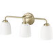 Norah 3 Light 22.8 inch Vintage Brass Vanity Light Wall Light